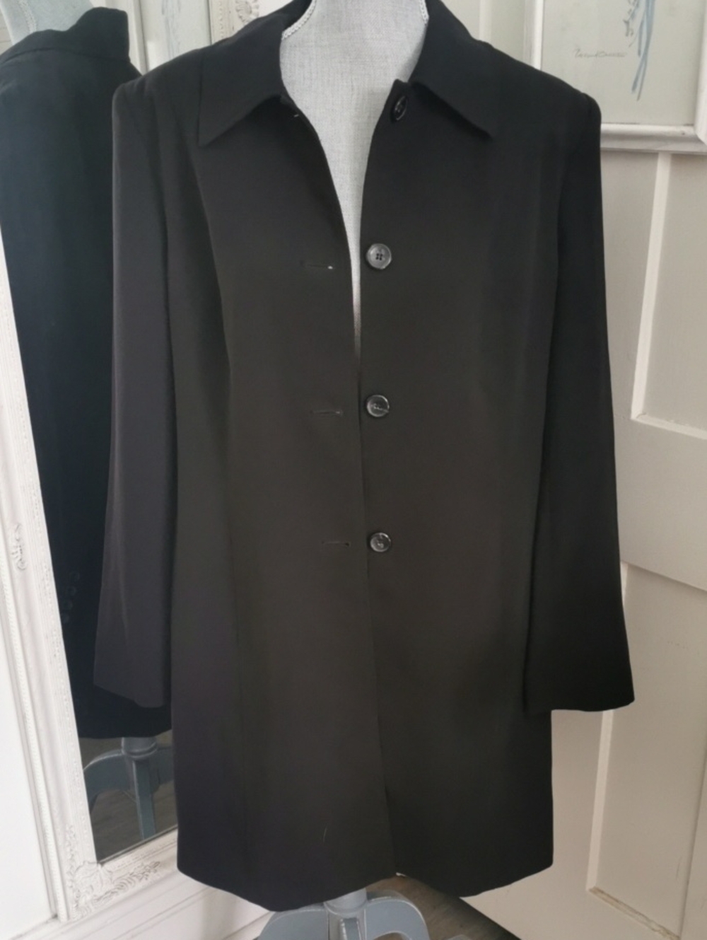 Style & Co Mid Length Black Careerwear Car Coat. Size 14
